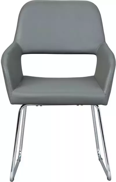 Hioshop 2 x Pasadena eetkamerstoel donkergrijs chroom.