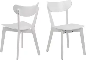 Hioshop 2 x Roxy eetkamerstoel wit.