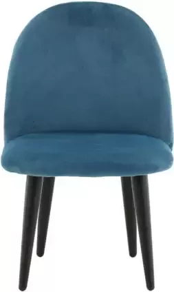 Hioshop 2 x Velvet eetkamerstoel aan kinderen velours blauw.