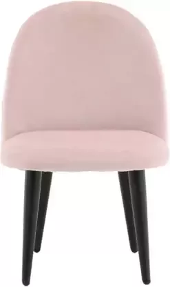 Hioshop 2 x Velvet eetkamerstoel aan kinderen velours roze.