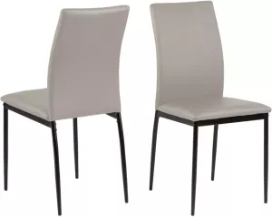 Hioshop 4 x Des eetkamerstoel taupe.