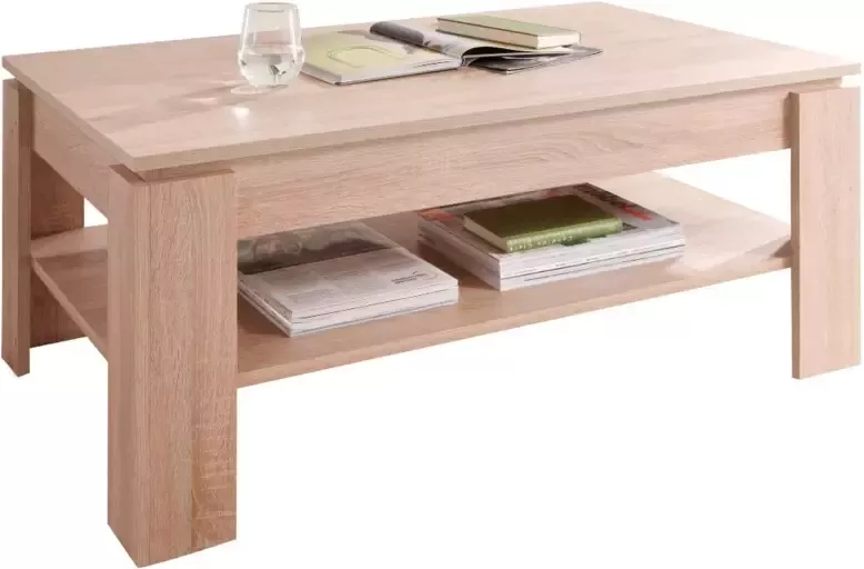 Hioshop Aboma salontafel met 1 plank licht eiken decor.