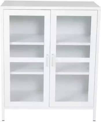 Hioshop Acero dressoir 2 deuren 3 planken wit.