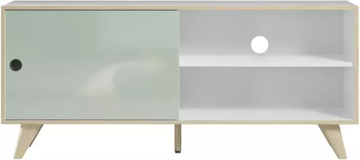 Hioshop Adelaide TV-meubel 1 deur 1 plank wit groen.