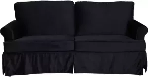 Hioshop Anton Bank 2 Persoons Velours Zwart.