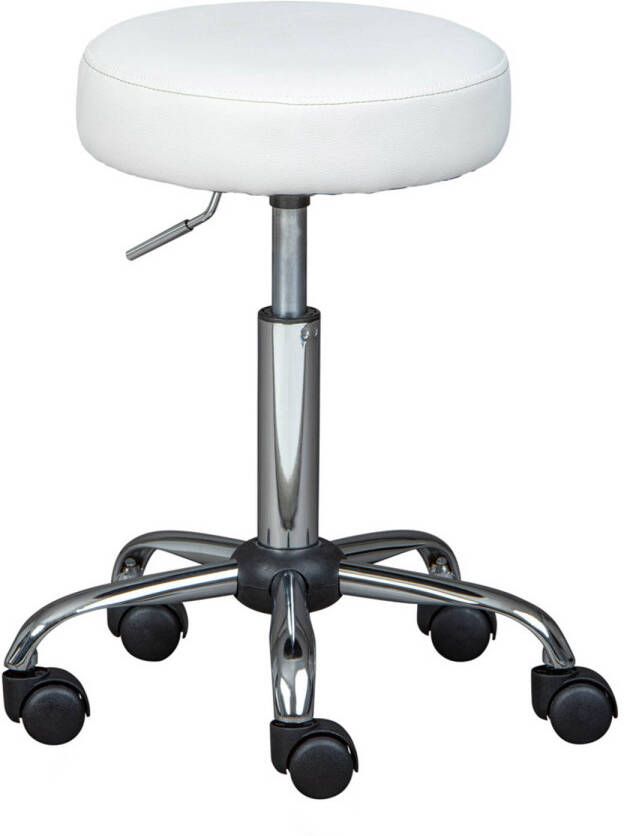 Hioshop Asra kantoorstoel draaibare kruk wit.