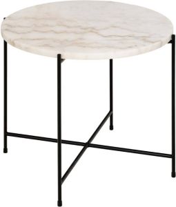 Giga Living Bijzettafel Cardinham Marmer Wit Ø52x40cm