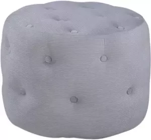 Hioshop Benjamin poef hocker Ø55cm fluweel grijs.