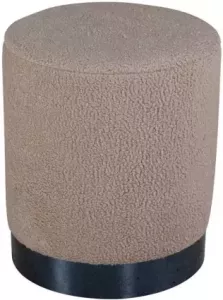 Venture Home Venture-Home-Poef-Benji-35x35x42 5-cm-teddy-beige-en-zwart
