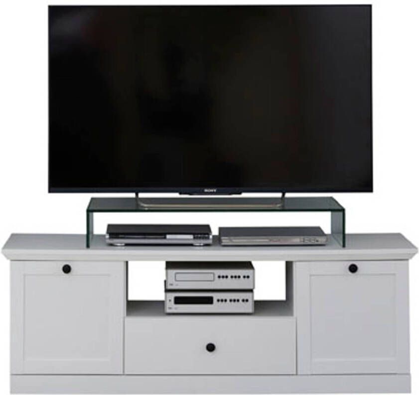 Hioshop Brax TV-meubel 2 deuren 1 lade en 1 plank wit.