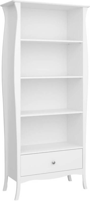 Hioshop Cher boekenkast met 4 planken en 1 lade in wit. - Foto 1