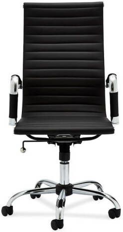 Hioshop Dame bureaustoel met hoge rug zwart kunstleder. - Foto 1