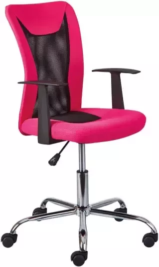 Hioshop Dons kantoorstoel roze en zwart. - Foto 1
