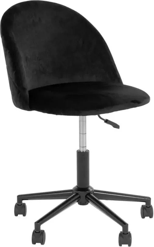 Hioshop Geneve kantoorstoel velour zwart.