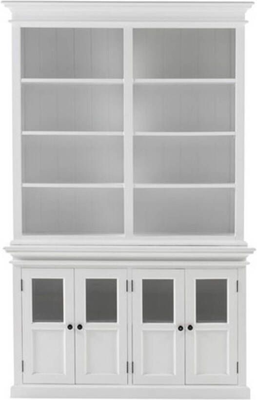 Nova Solo Halifax vitrinekast boekenkast 8 planken 4 deuren wit - Foto 1