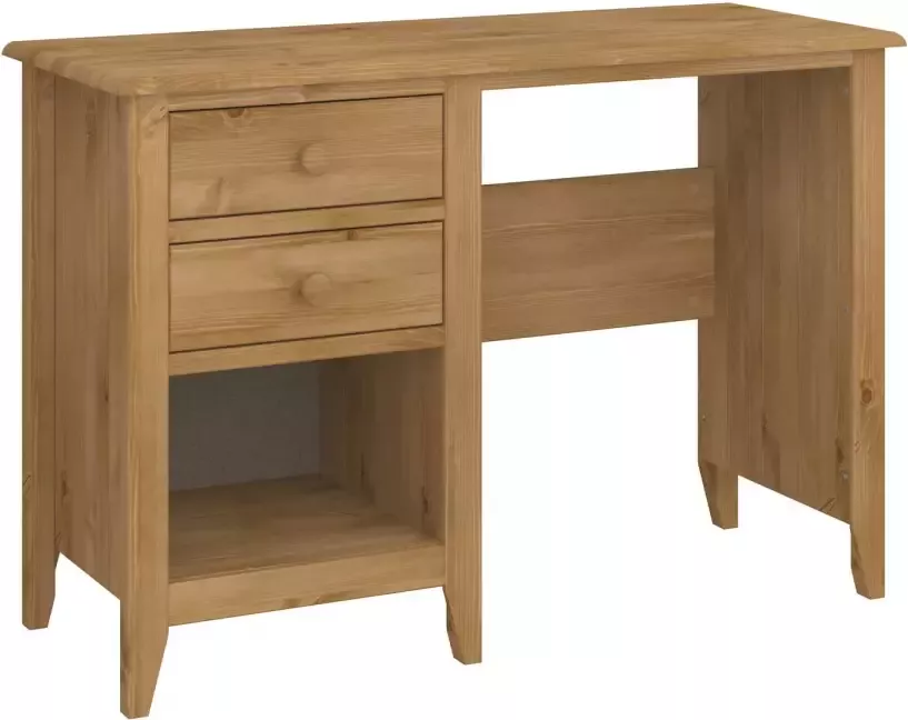 Hioshop Heston bureau met 2 lades naturel gebeitst .