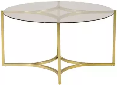 Hioshop Kivik salontafel Ø75 cm glas rookkleurig.