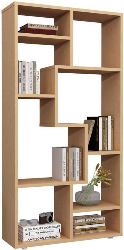 Vcm Houten vrijstaande boekenplank Medialijst Opbergruimte Ruimteverdeler Decoratieve plank Lanisa M Houten vrijstaande boekenplank Medialijst Opbergruimte Ruimteverdeler Decoratieve plank Lanisa M