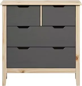 Hioshop Latera kommode 2 laden grijs.