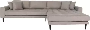 House Nordic Lido bank met chaise longue rechts gericht 4 kussens bruin