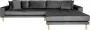 Hioshop Lido Chaiselong Sofa Rechts Met 4 Kussens Velour Grijs. - Thumbnail 1