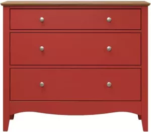 Hioshop Lissabon kommode 2 1 lade rood bruin.