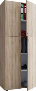 Hioshop Lona Universele kast Kleerkast 4 deuren Sonoma eiken decor.