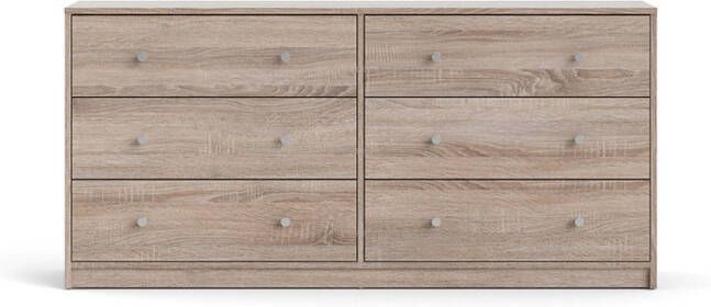 Hioshop Maria kommode breed met 6 lades truffeldecor.