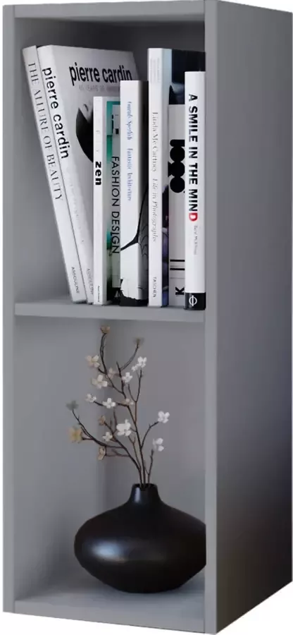 Hioshop VCM Houten CD DVD Stand Opslag Boekenkast Decoratieve Plank Mendas 2 Compartimenten Houten CD DVD Stand Opslag Boekenkast Decoratieve Plank Mendas 2 Compartimenten