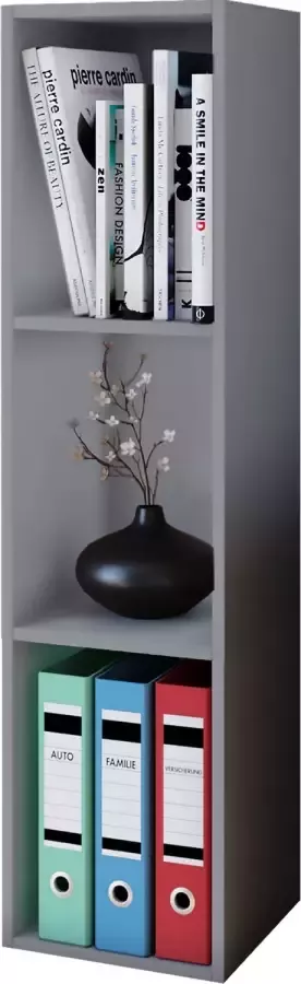 Vcm Houten opbergstandaard Boekenkast Decoratieve plank Mendas 3 compartimenten Houten opbergstandaard Boekenkast Decoratieve plank Mendas 3 compartimenten