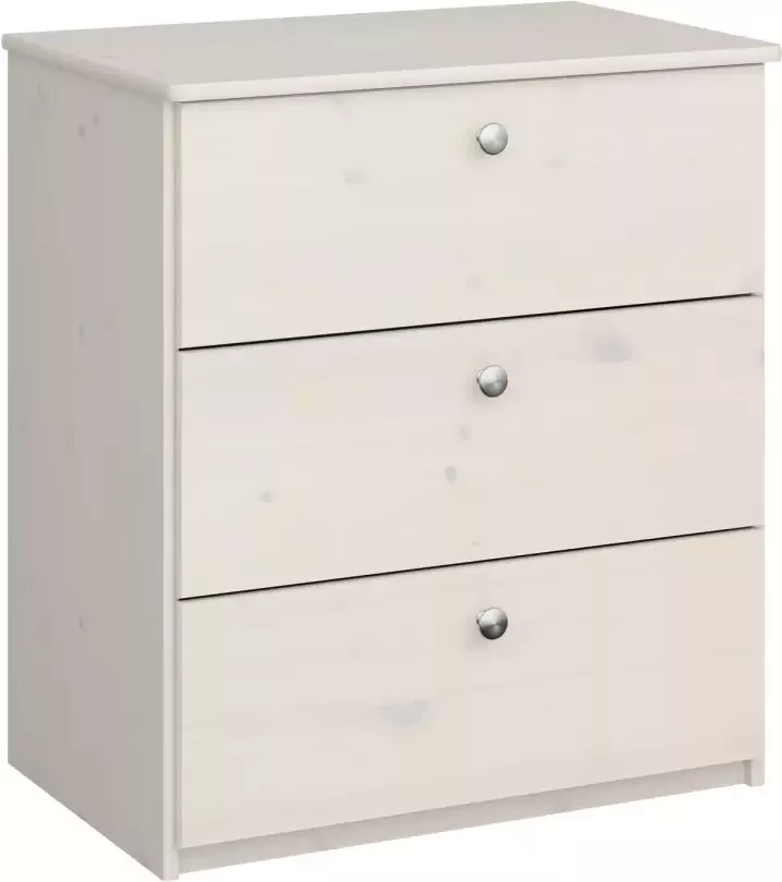 Hioshop Molly Oscar Kids kommode met 3 laden whitewash. - Foto 1