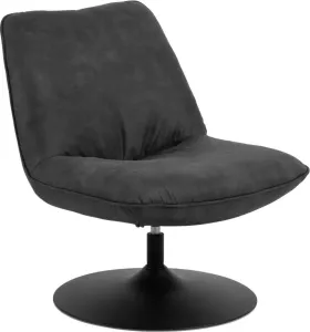 Draaifauteuil Glostrup met trompetpoot in grijze velours stof