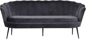 Hioshop Nice bank 3 persoons velours grijs.