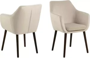 Hioshop Nora eetkamerstoel met armsteunen velours bruin.
