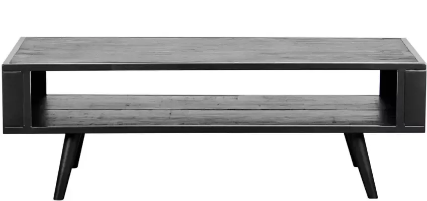 Hioshop NordicMindiRattan salontafel met 1 legplank zwart. - Foto 1
