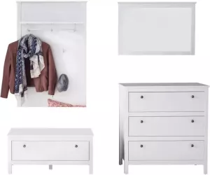 Hioshop Orla Garderobe Opstelling F Wit Spiegelglas.