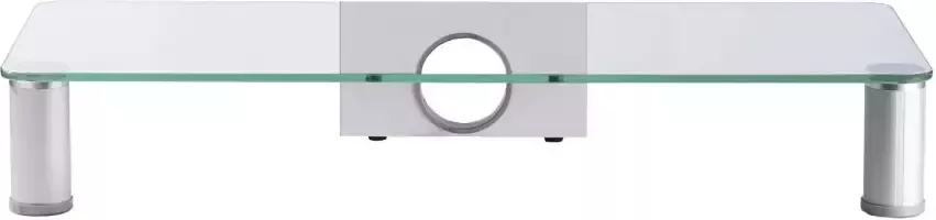 Hioshop Parco TV-meubels Glazen bovenplank Zilverkleurig helder glas.