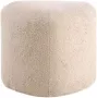 Hioshop Peg Poef Hocker Ø46cm Teddystof Beige. - Thumbnail 1