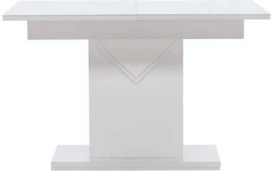 Venture Design Pluto eetkamertafel 90x120cm glas uittrekbaar met extra plaat wit