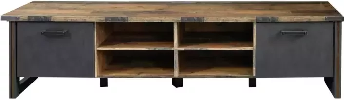 Hioshop Prip TV-meubel 4 planken en 2 kleppen Old Wood decor Matera decor. - Foto 1