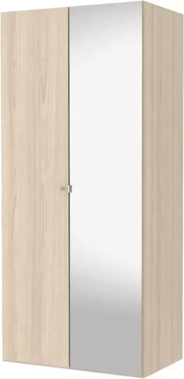 Hioshop Saskia kledingkast A 1 spiegeldeur + 1 deur eiken decor .