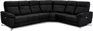Hioshop Selesta hoekbank VSS-recliner zwart.