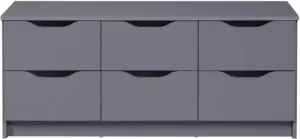 Hioshop Silenzia kommode 6 laden grijs.
