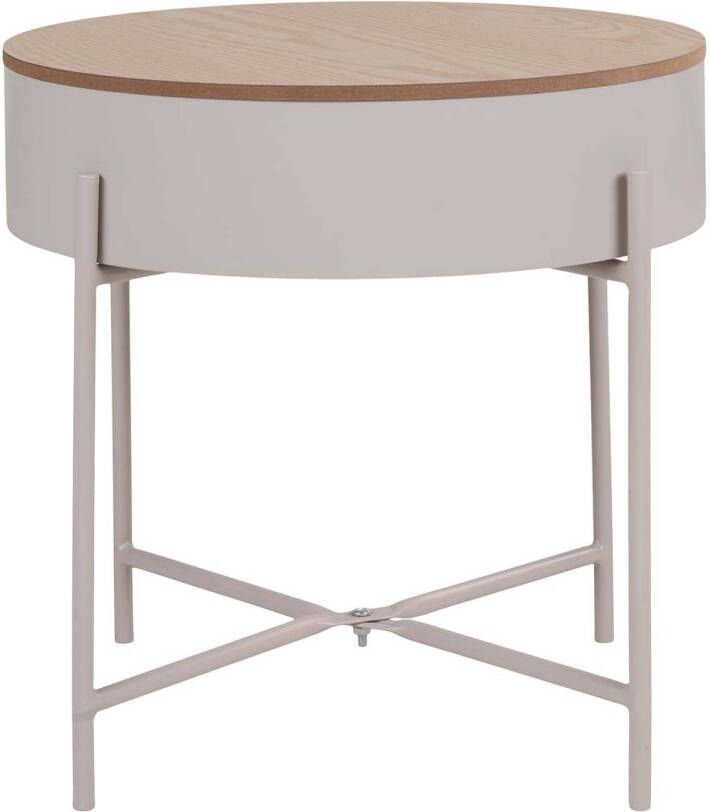 House Nordic Sisco salontafel bijzettafel Ø40cm beige grijs