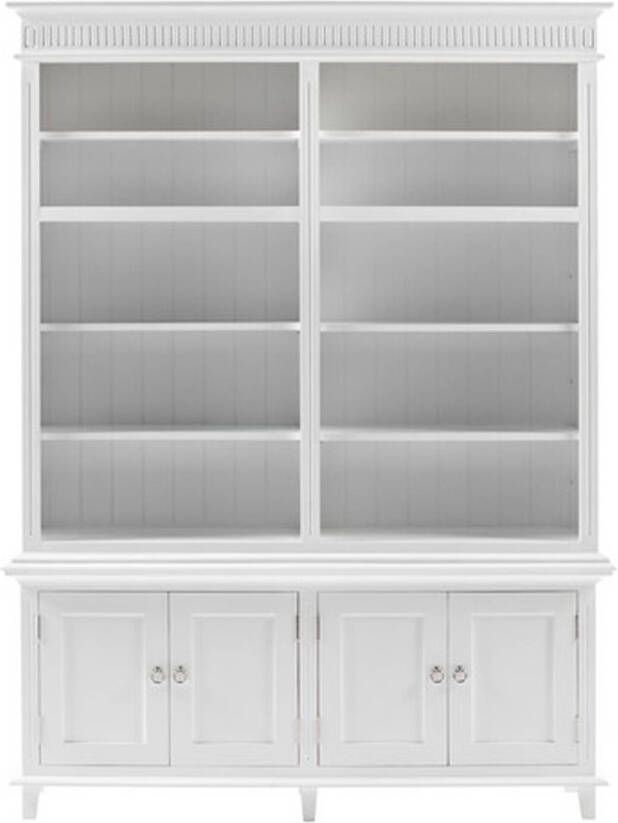 Hioshop Skansen wandkast boekenplank 10 planken 4 deuren wit. - Foto 1
