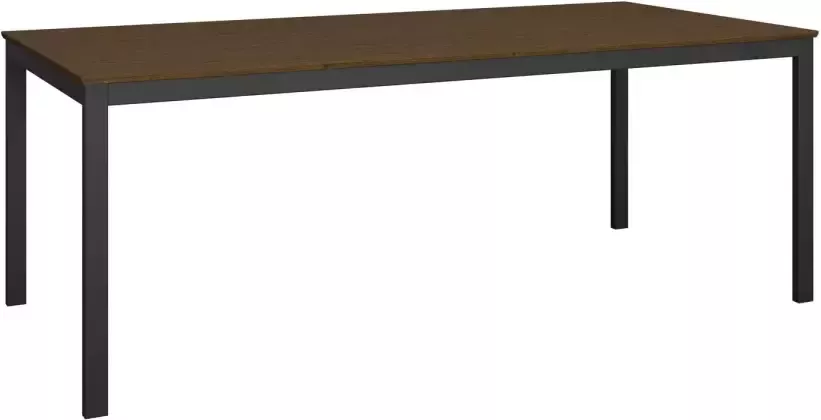 Hioshop Soma eetkamertafel 98x200 cm zwart bruin.
