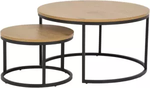 Giga Living Bendt Salontafel 'Flemming' Set van 2 stuks Eiken