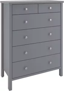 Hioshop Trone Kommode Met 2+4 Lades In Donkergrijs.