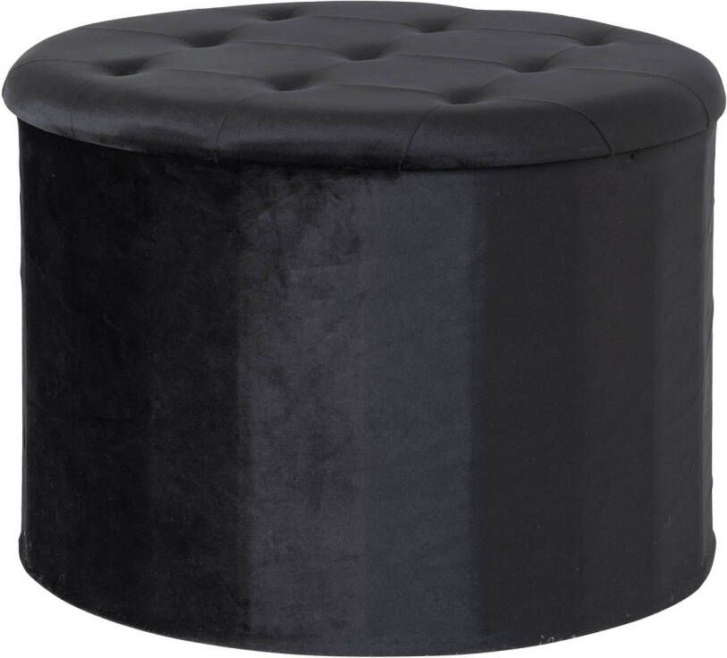 VidaXL House Nordic Turup Pouf Turup pouf met opbergruimte in zwart fluweel