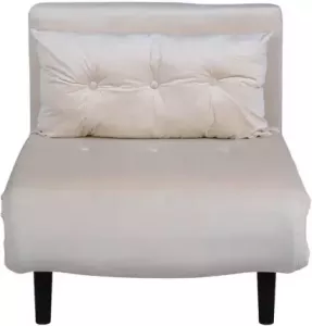 Hioshop Vicky slaapbank fauteuil velours beige.